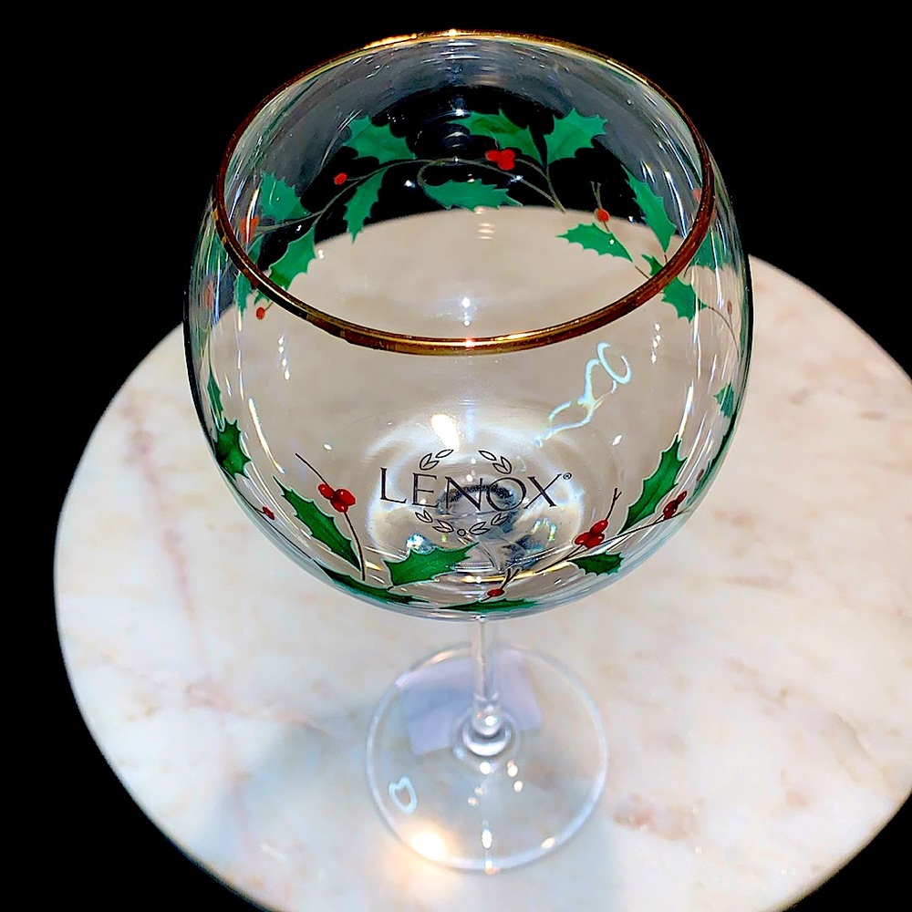 LENOX HOLIDAY BALLOON WINE GLASS 14 oz NEW